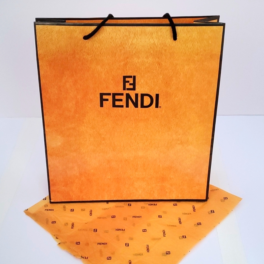 Fendi Paper Shopping Bag Rope Handles. Large + Fendi tissue paper